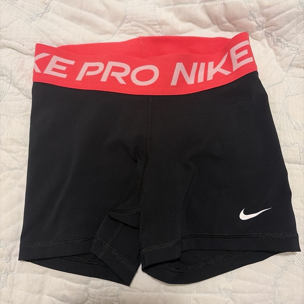 Women’s Nike Pro Black and Pink Shorts